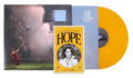 Portada del vinilo de RAYE - THIS MUSIC MAY CONTAIN HOPE, con ilustración artística y título en letras blancas sobre fondo oscuro.