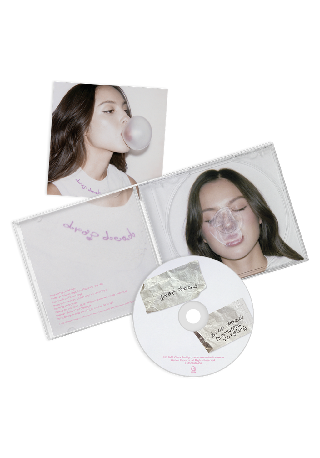 CD single de Olivia Rodrigo con la canción Drop Dead, en la portada del álbum, de la marca Oh My Cd!