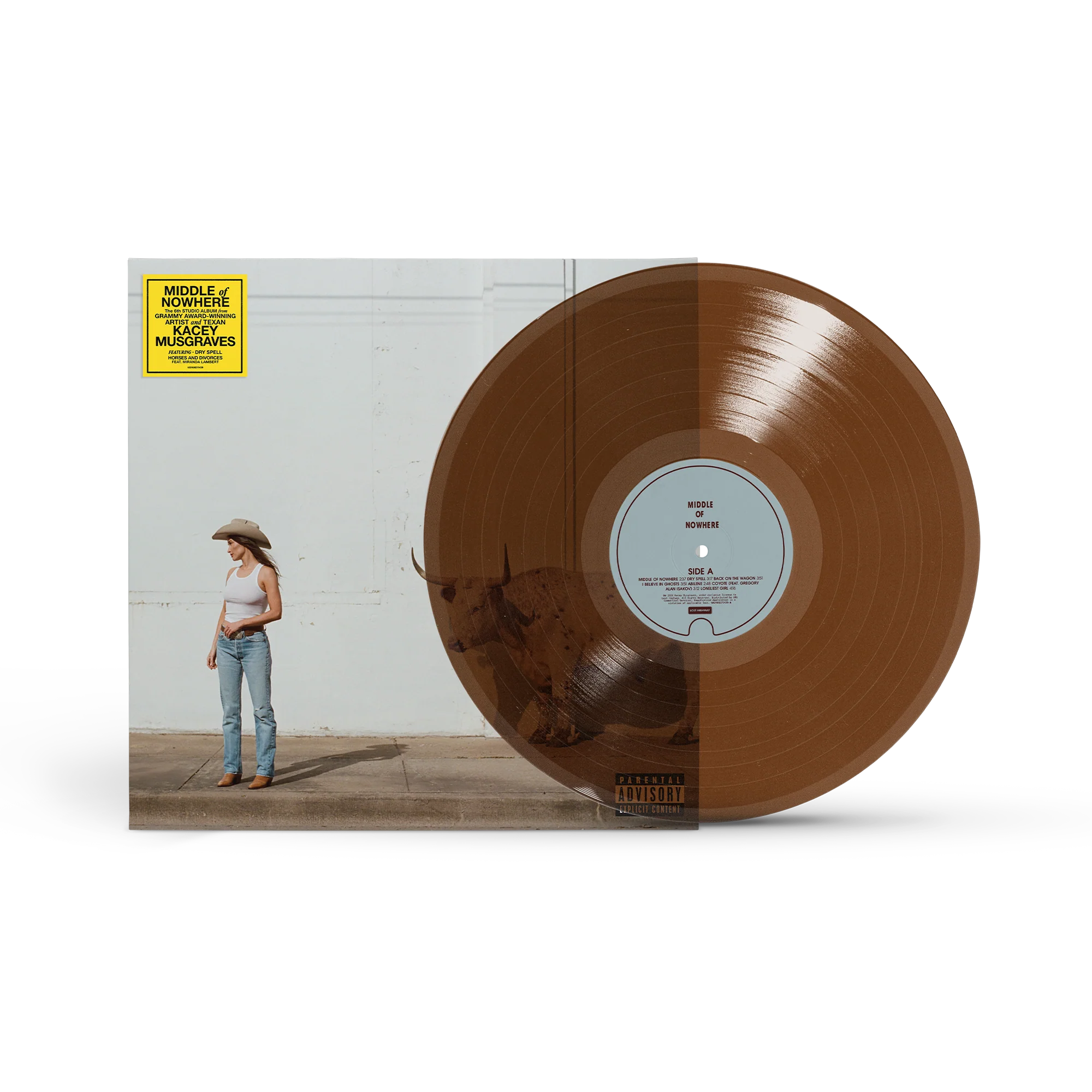 Vinilo de edición limitada de Kacey Musgraves, Middle of Nowhere, en color whiskey, presentado por Oh My Cd!