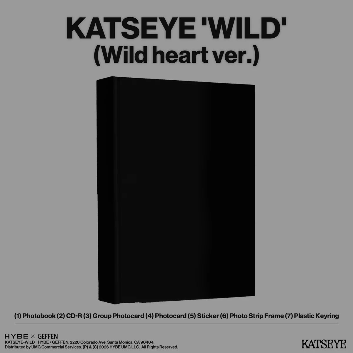 CD exclusivo de Oh My Cd! KATSEYE – WILD, portada con arte de corazón salvaje y detalles vibrantes.