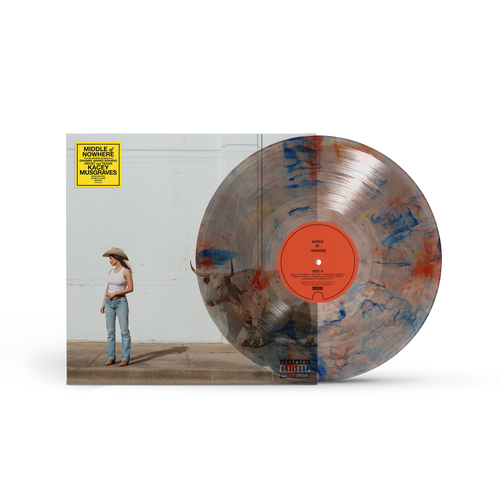 Portada del vinilo de edición limitada "Middle of Nowhere" de Kacey Musgraves, con ilustración de payaso en estilo artístico.