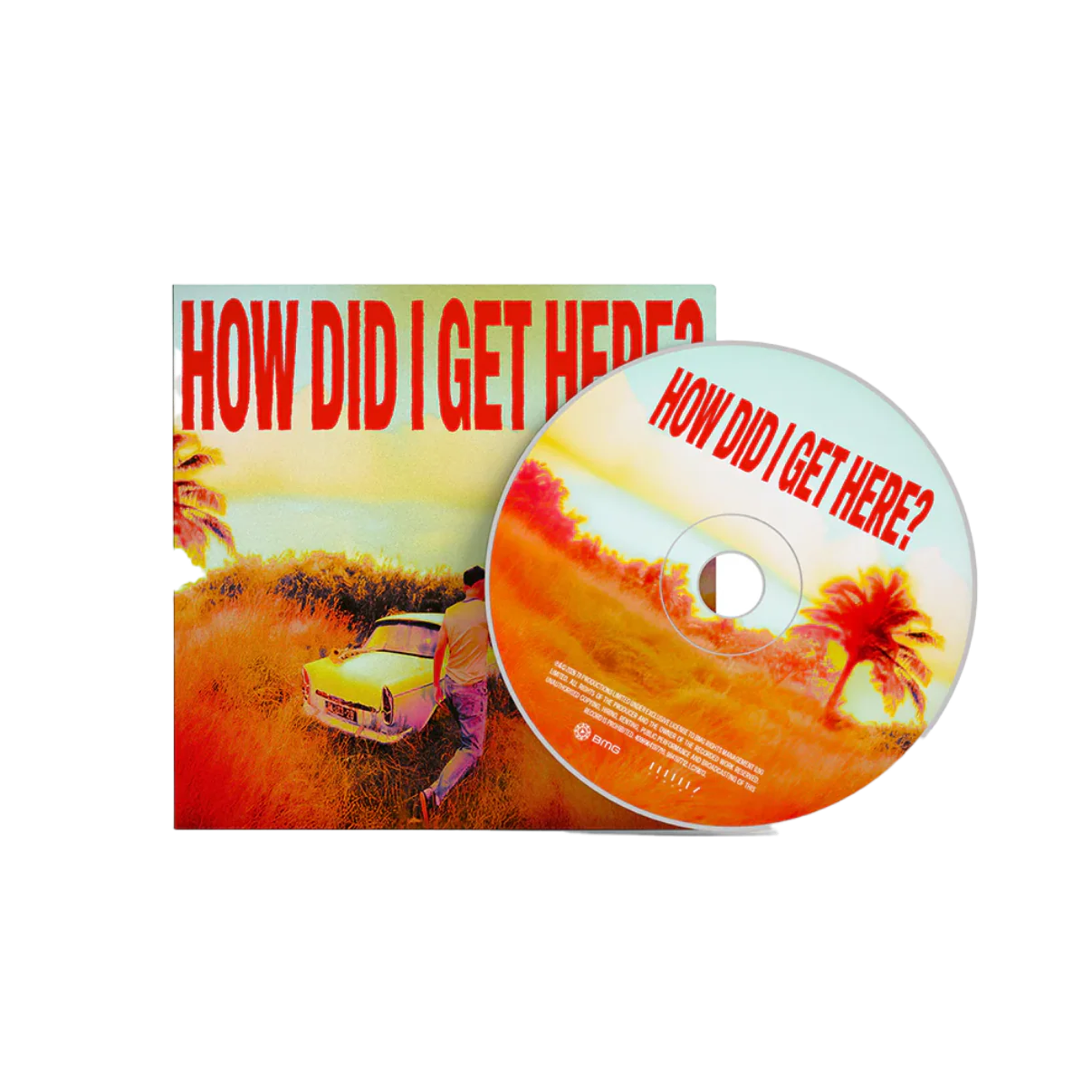 Portada del álbum de Louis Tomlinson "How Did I Get Here?" en formato CD Digipak con diseño artístico colorido.