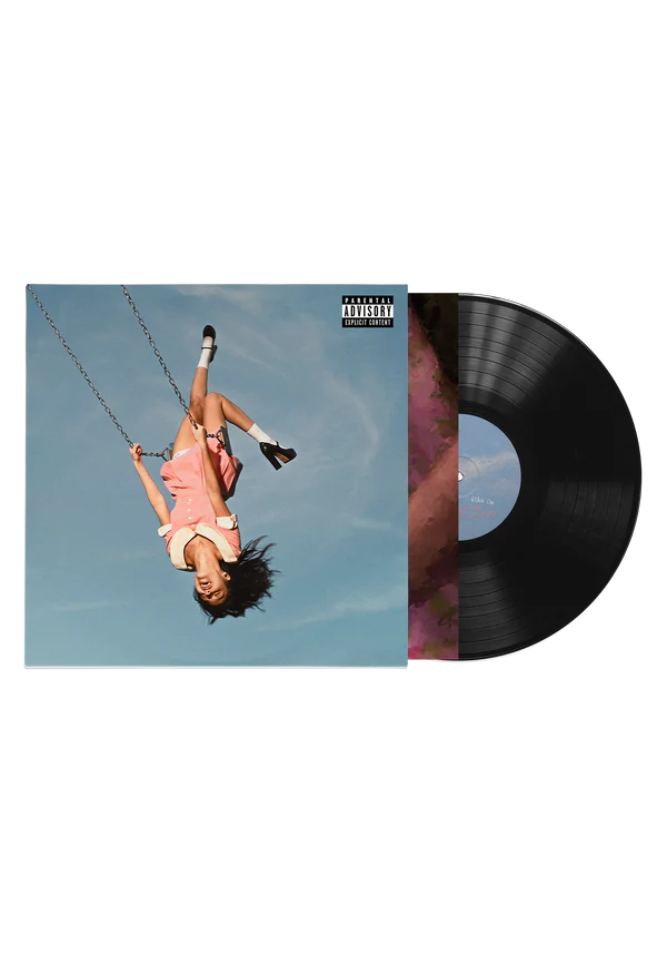 Vinilo negro del álbum "you seem pretty sad for a girl so in love" de Olivia Rodrigo, con portada con ilustración y título visible.