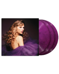 Vinilo usado de Taylor Swift Speak Now (Taylor’s Version) en color orquídea, con funda y etiqueta visible.