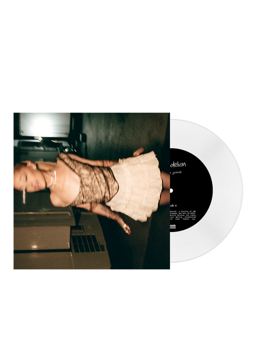 Vinilo de 7 pulgadas de Ariana Grande Dandelion / Warm de la marca Oh My Cd! mostrando el arte del álbum en la portada