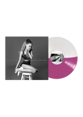 Portada del álbum Ariana Grande – My Everything en vinilo transparente y lavanda, con arte y texto en la portada.
