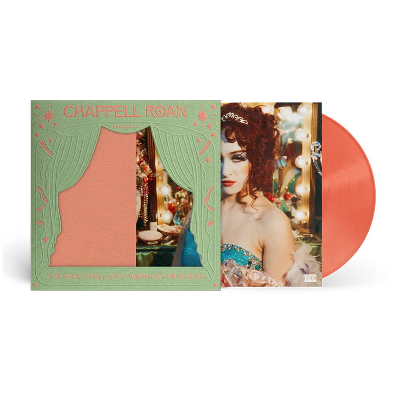 Vinilo aniversario de Chappell Roan, The Rise and Fall of a Midwest Princess, en funda con arte, edición limitada de Oh My Cd.