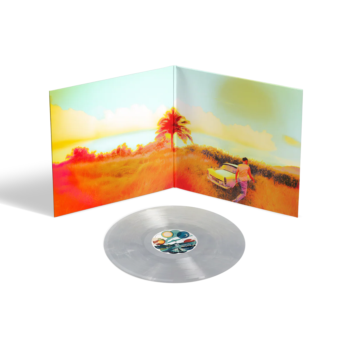 Vinilo de Louis Tomlinson "How Did I Get Here?" en colores blanco y mármol transparente, edición exclusiva de Oh My Cd.