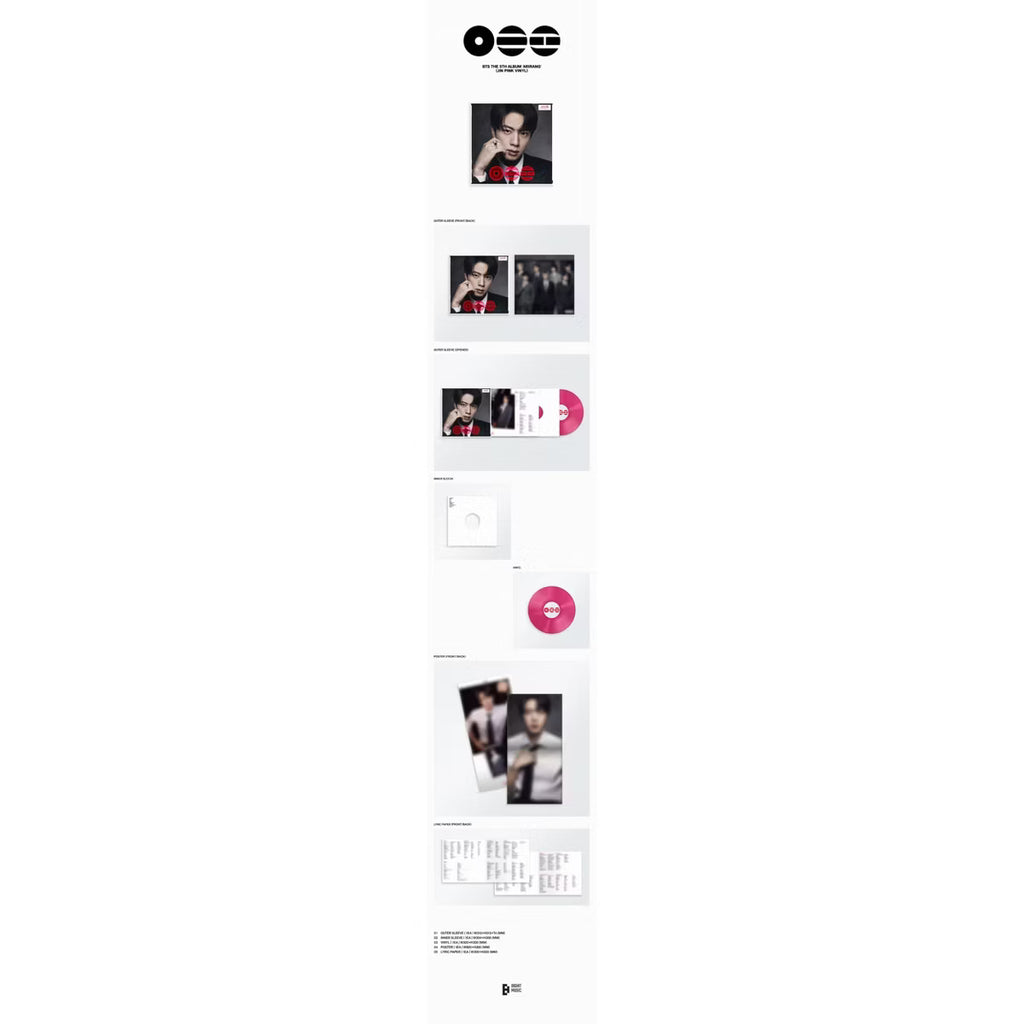 Vinilo rosa de Jin del álbum ARIRANG de BTS, edición exclusiva de Target, en portada con arte del grupo BTS.