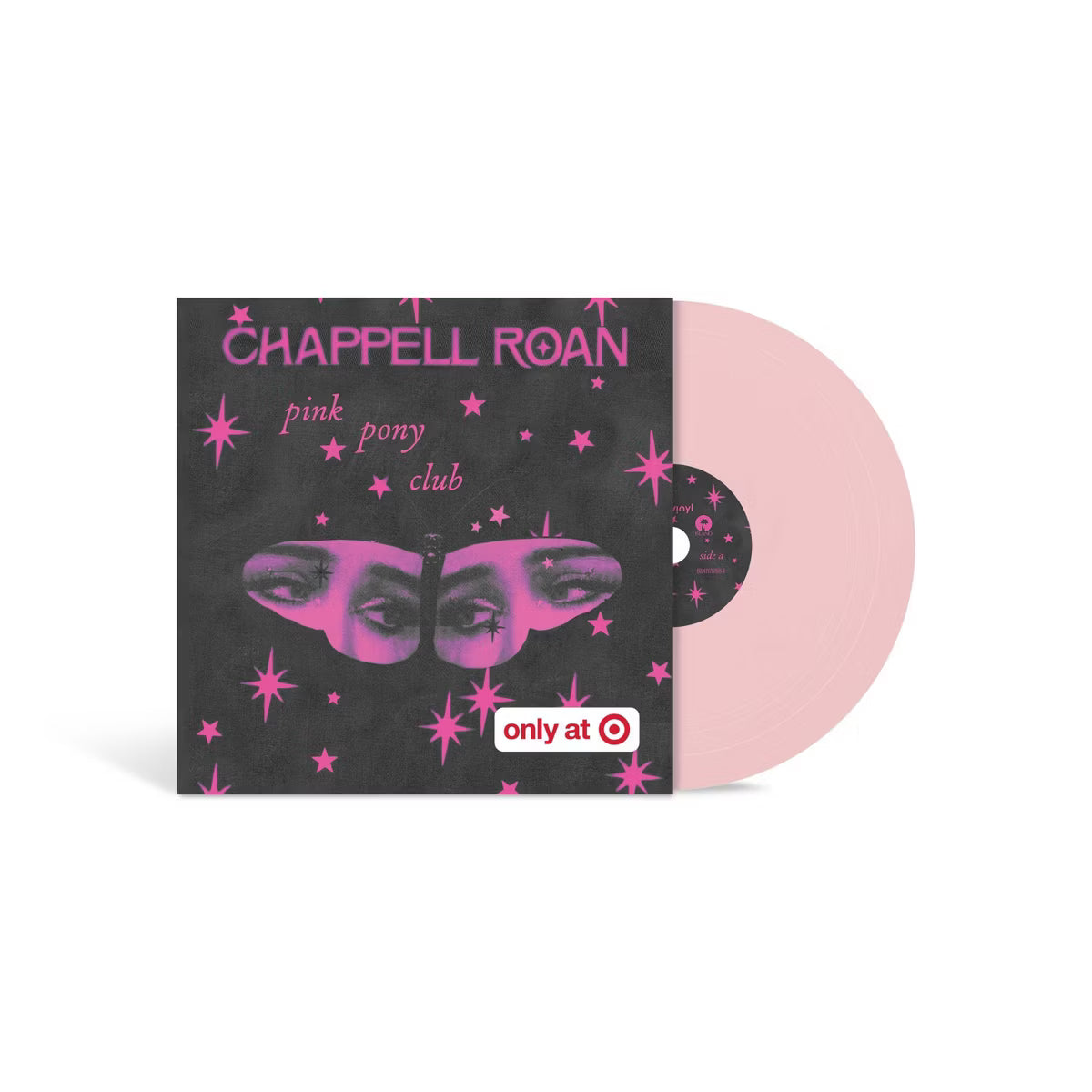 Mini vinilo de 4 pulgadas de Chappell Roan, Pink Pony Club / Naked In Manhattan, en exclusiva de Target, con portada colorida.
