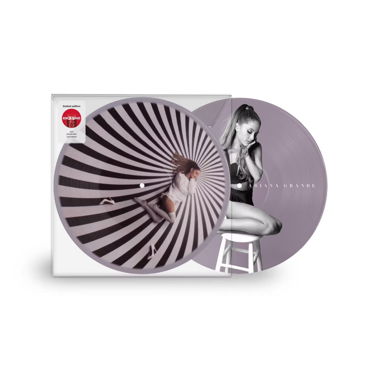 Vinilo de la edición aniversario de 10 años de Ariana Grande – My Everything, en color negro, con portada y etiquetas visibles.