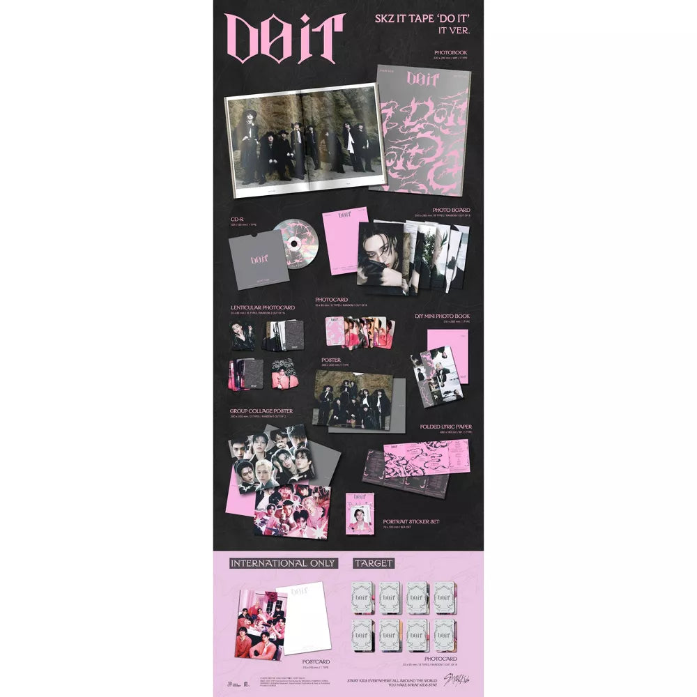 Imagen del CD "SKZ IT TAPE 'DO IT' (IT VER.)" de Stray Kids, con portada del álbum y diseño del producto.