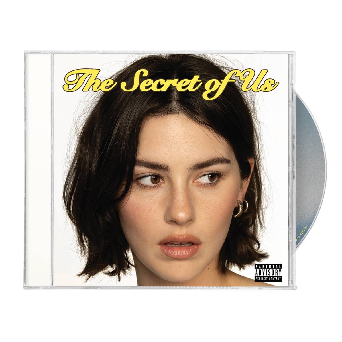Portada del CD "The Secret of Us" de Gracie Abrams, con arte de portada en tonos suaves y el título del álbum.