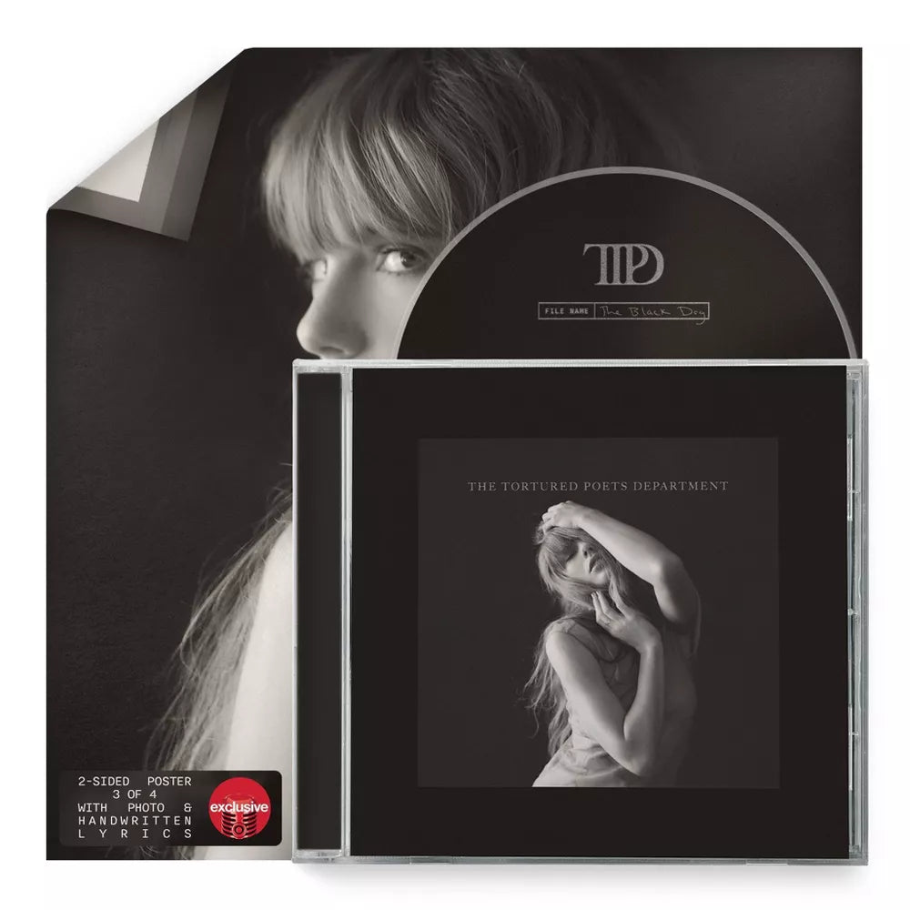 Portada del CD de Taylor Swift "The Tortured Poets Department" con pista adicional "The Black Dog" de Oh My Cd!