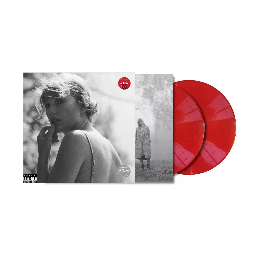 Vinilo de la edición exclusiva de Target de "Folklore" de Taylor Swift, marca Oh My Cd!, con portada artística del álbum.