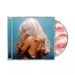 Portada del CD "Short n' Sweet" de Sabrina Carpenter en la edición Deluxe, en color azul brillante, con arte del álbum y título.