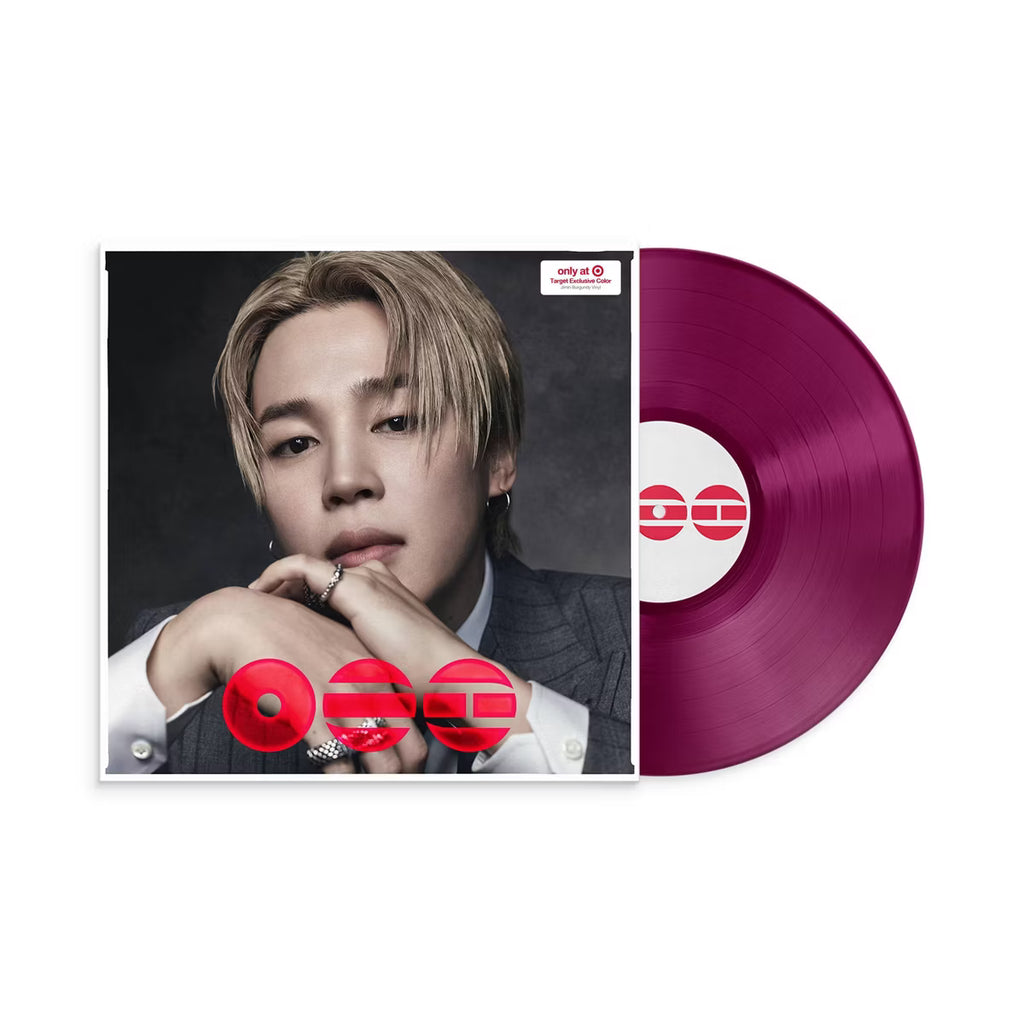 Vinilo exclusivo de BTS Arirang de Jimin en color burdeos, de la edición Target, en una carátula con arte del álbum.