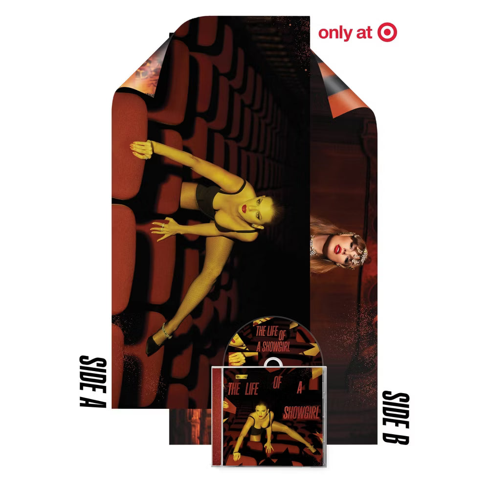 Imagen del CD "Taylor Swift - The Life of a Showgirl" edición It’s Frightening, de la marca Oh My Cd!, con portada colorida y artística.