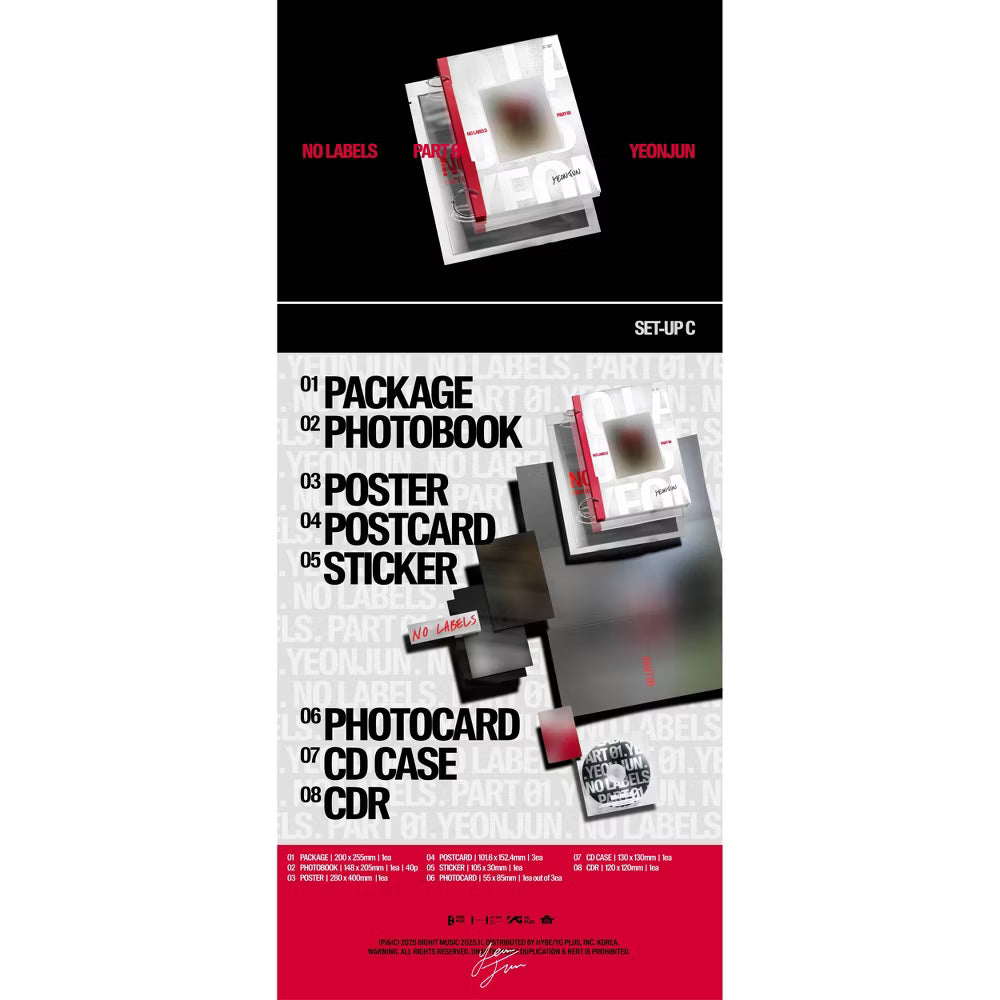 CD de YEONJUN de TOMORROW X TOGETHER, parte 01, exclusivo en Target, con portada del álbum NO LABELS, en color vibrante.
