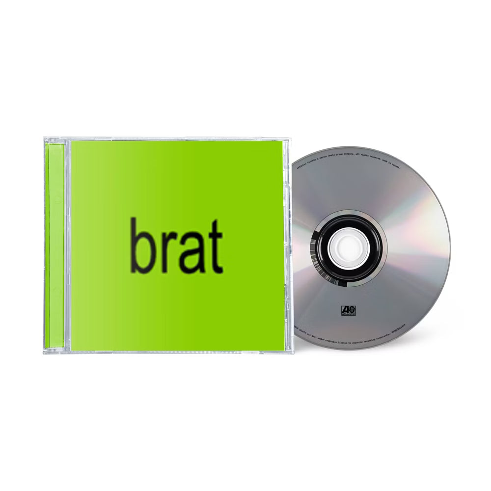 Portada del CD "Brat" de Charli XCX, con arte colorido y moderna, en formato digital de Oh My Cd!