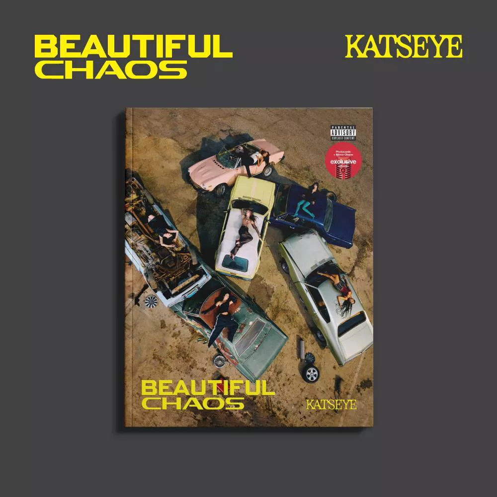 Portada del CD "Beautiful Chaos" versión caótica de KATSEYE, exclusivo para Target, en formato digital.