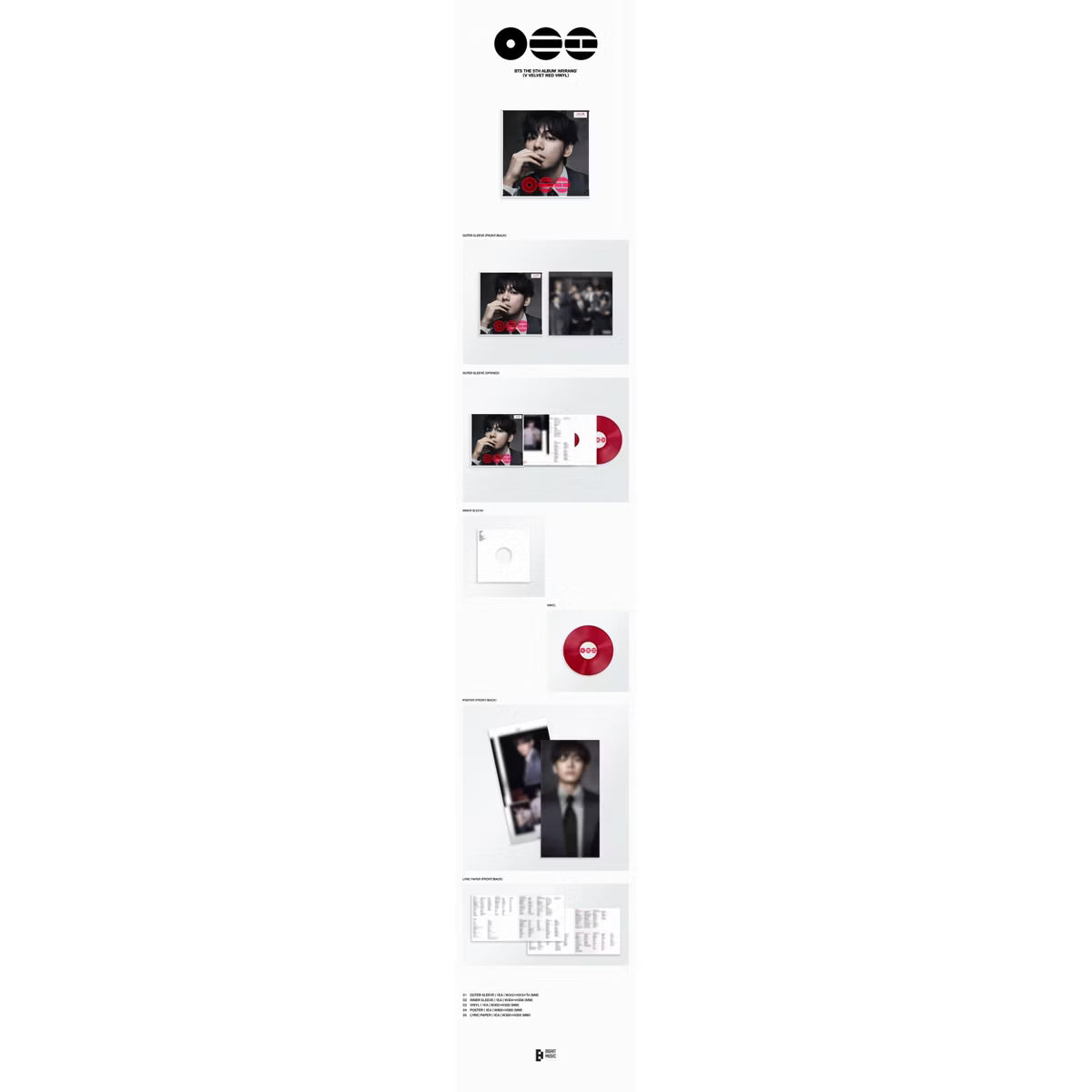 Vinilo rojo de vinilo de BTS – ARIRANG, edición exclusiva de Target, con portada de V, de la marca Oh My Cd!