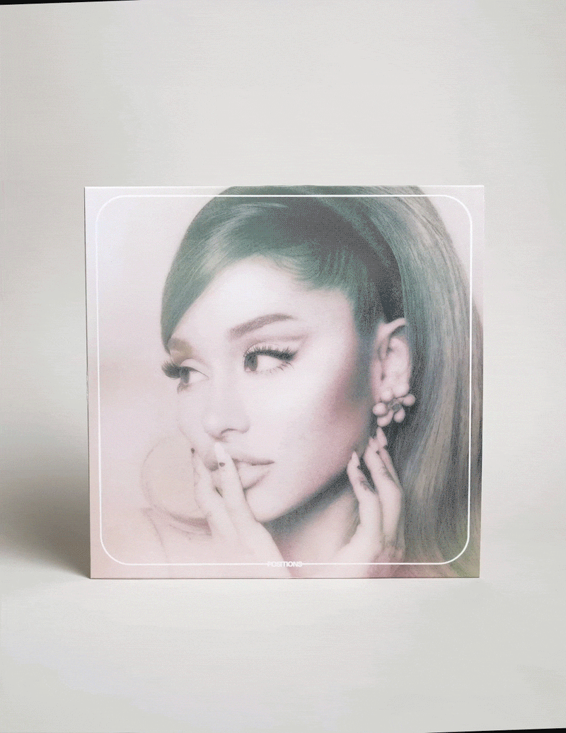 Vinilo transparente de la canción "Positions" de Ariana Grande, en estilo Coke Bottle, por la marca Oh My Cd!