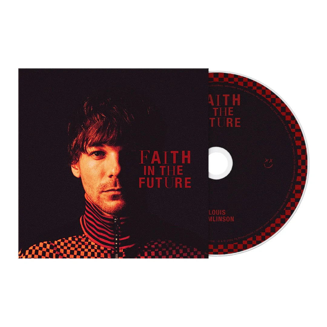 Portada del CD Louis Tomlinson Faith In The Future con arte y título en la portada, imagen del álbum musical.