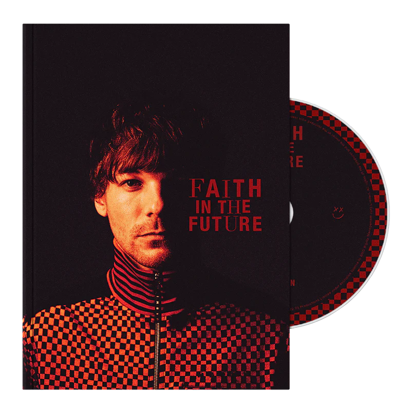 Imagen de la portada del CD Zine "Faith In The Future" de Louis Tomlinson, con arte y diseño del álbum.